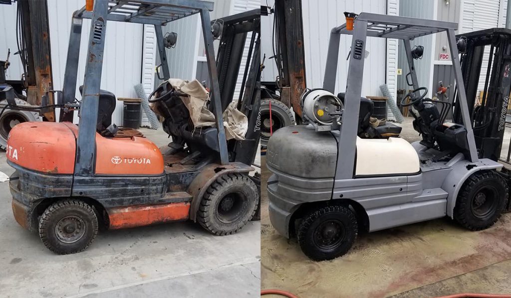 Cleaning Heavy Equipment with Dustless Blasting